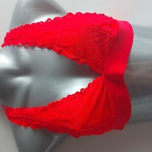 PINK Victoria's Secret Red Lace Bralette Medium